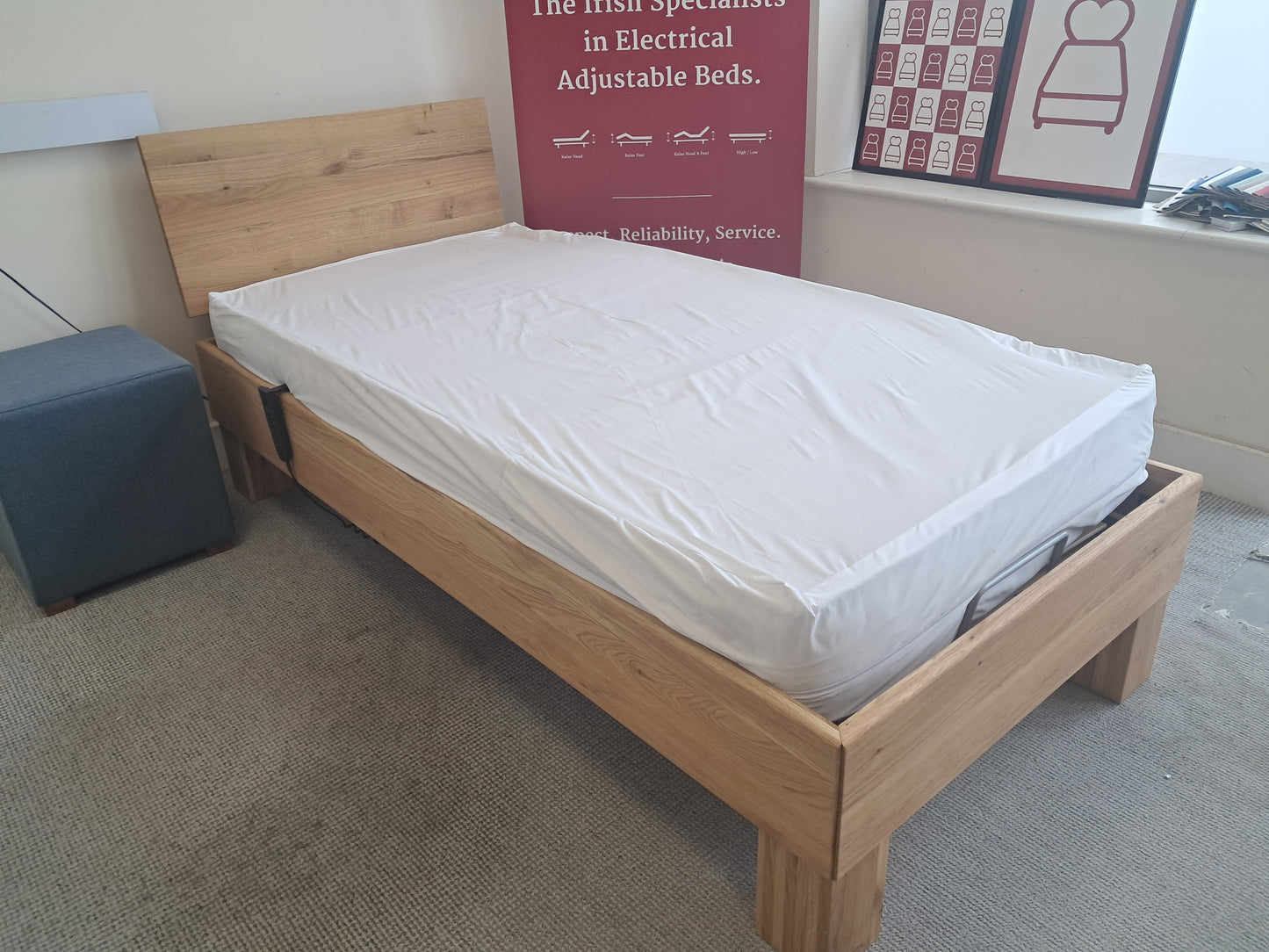 Betty Solid Oak Wooden Electric Adjustable Bed