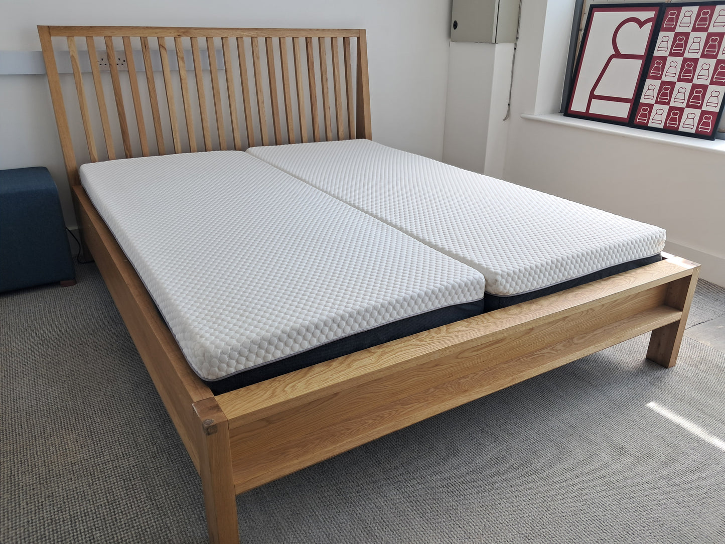 160cm(5ft) Solid Oak Electric Adjustable Bed-(Dual Bed)